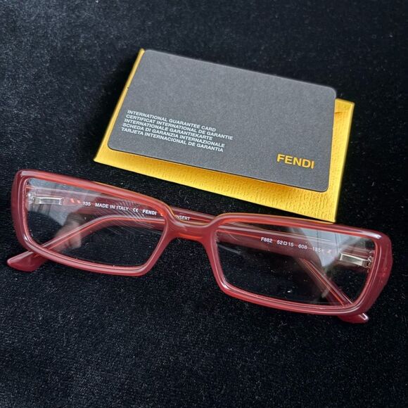 New no box Fendi Red/ burgundy reading glasses need own prescription - Picture 2 of 8
